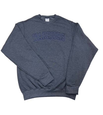 A0337 Adult Embroidered Warriors Crewneck